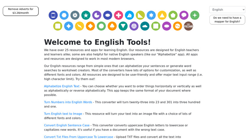 EnglishTools.org Landing Page