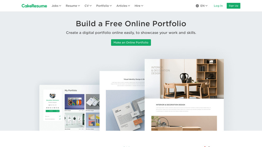 Online Portfolio Builder by CakeResume Landing Page