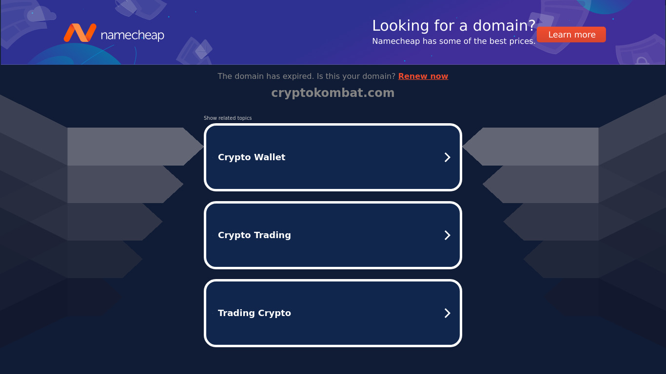 Crypto Kombat Landing page