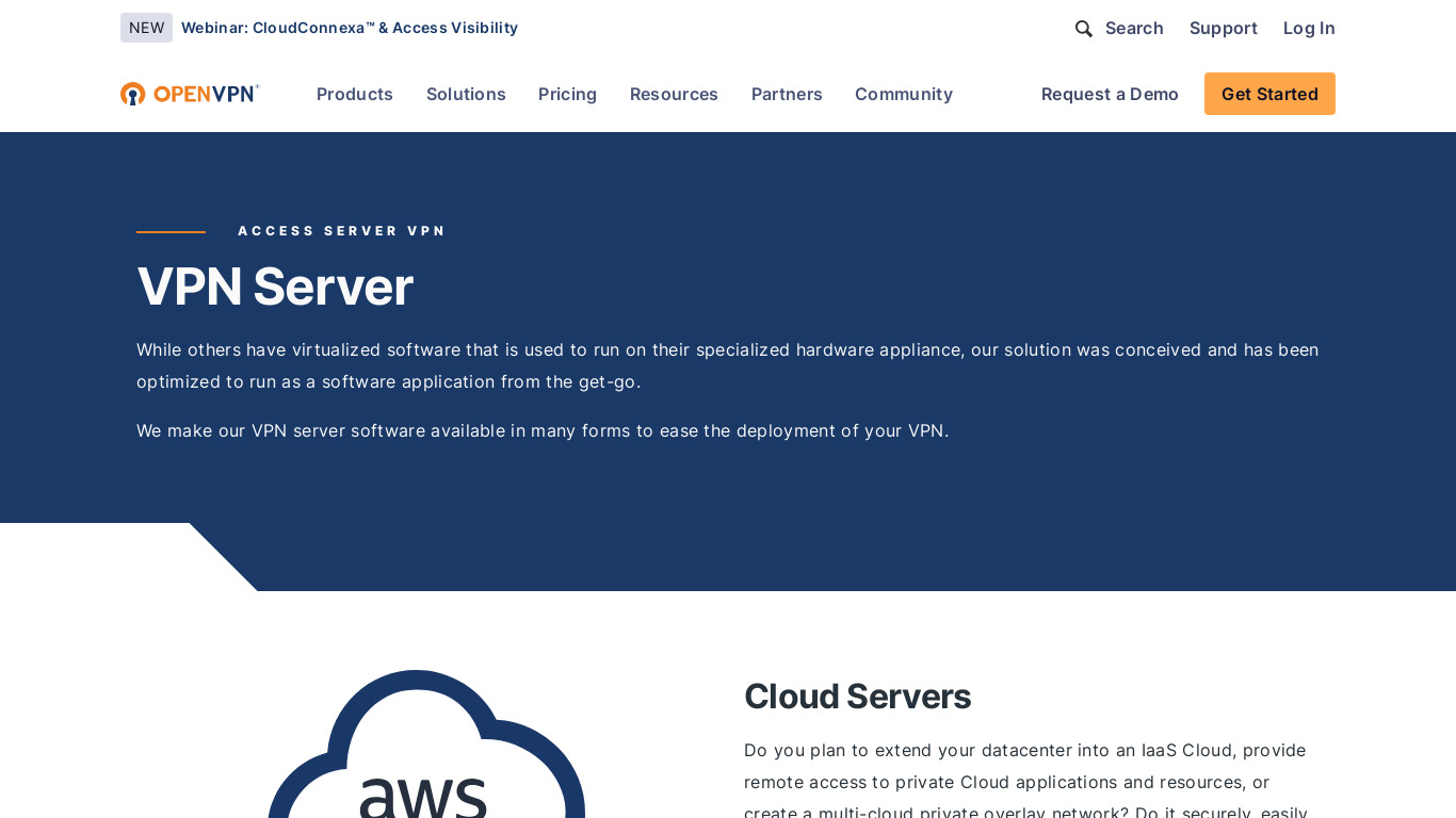 Open VPN Access Server Landing page