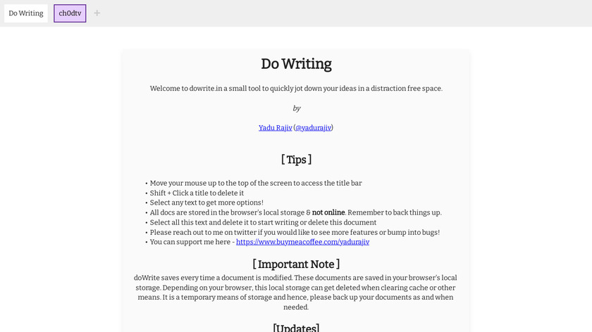 DoWrite Landing Page
