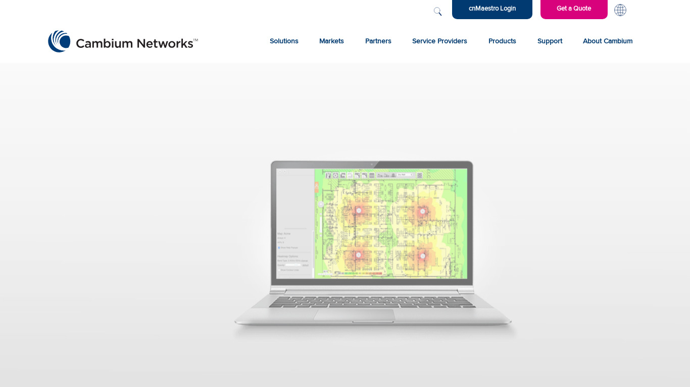Cambium Networks Wi-Fi Designer Landing page