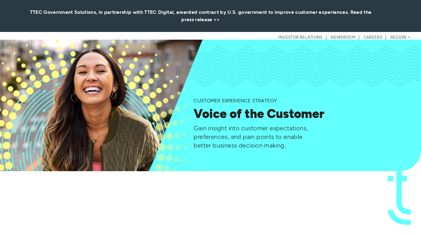 Ttec Voice of Customer Landing page