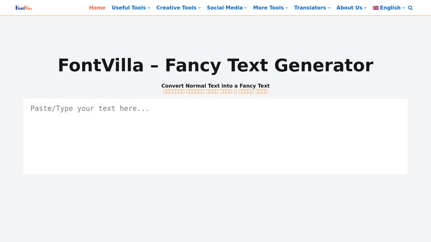 fontvilla Stylish Text Generator Landing Page