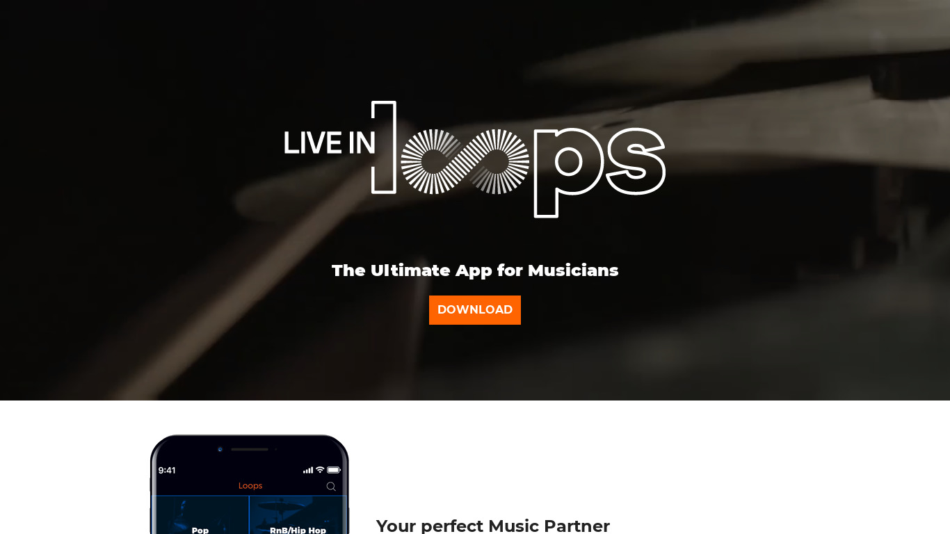 LiveInLoops Landing page