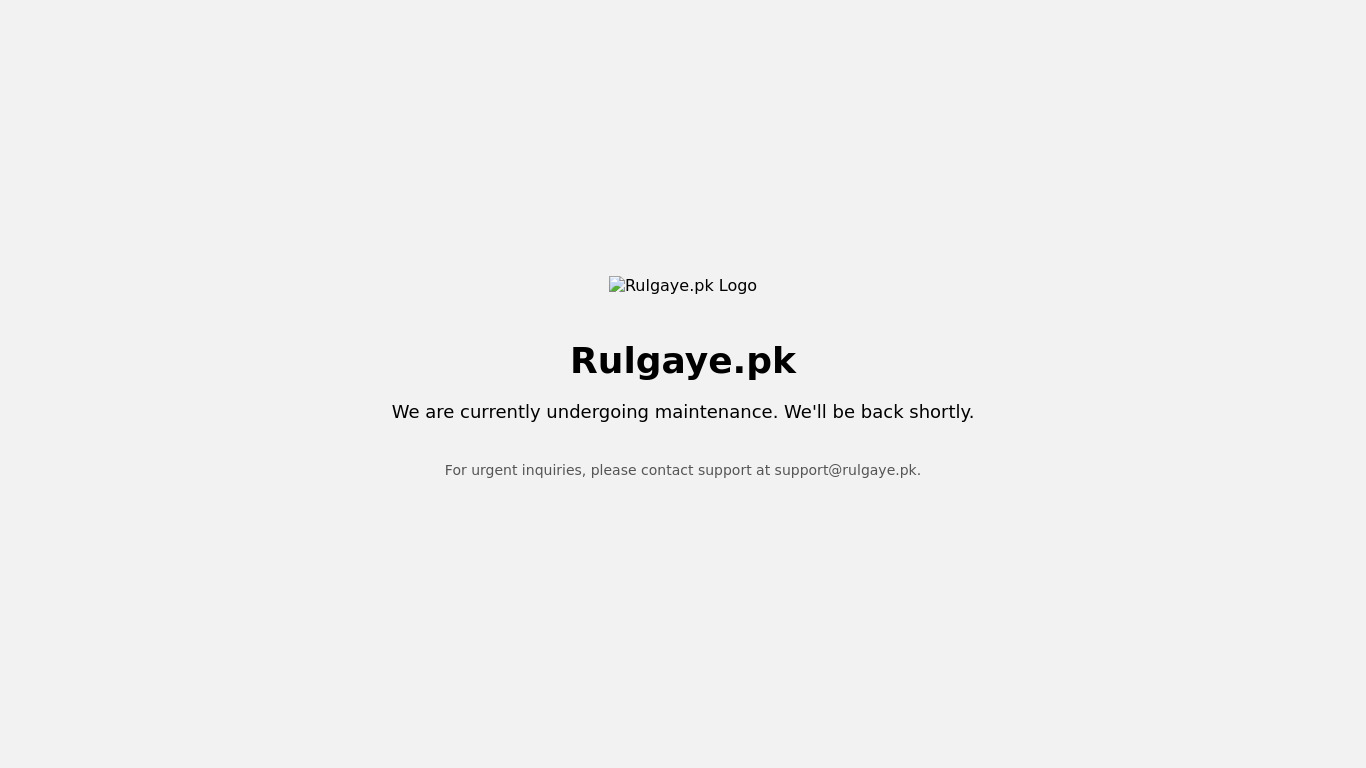 Rulgaye.pk Landing page