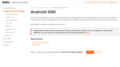 Fortumo Android SDK image