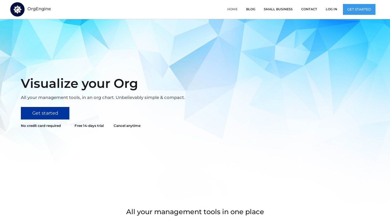 OrgEngine Landing page