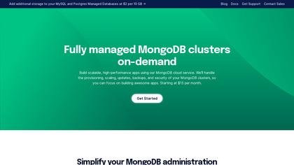 Managed MongoDB by DigitalOcean screenshot