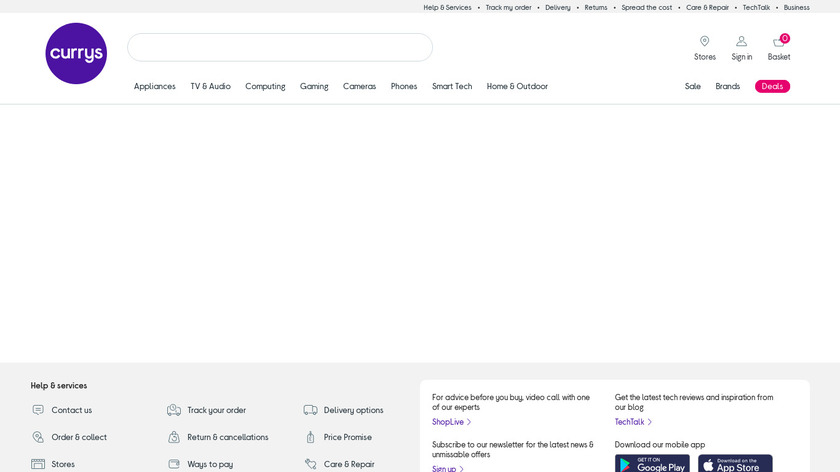 Currys Landing Page