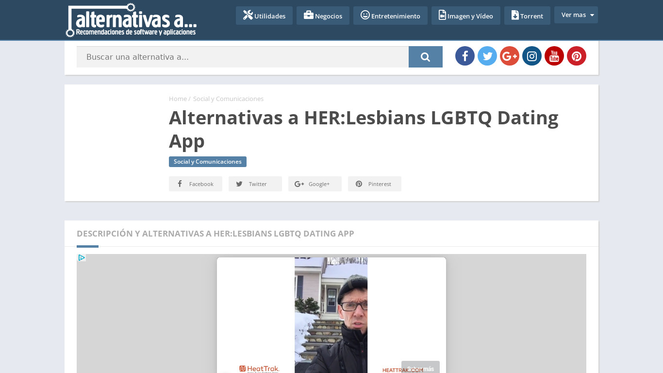 HER:Lesbians LGBTQ Dating App Landing page