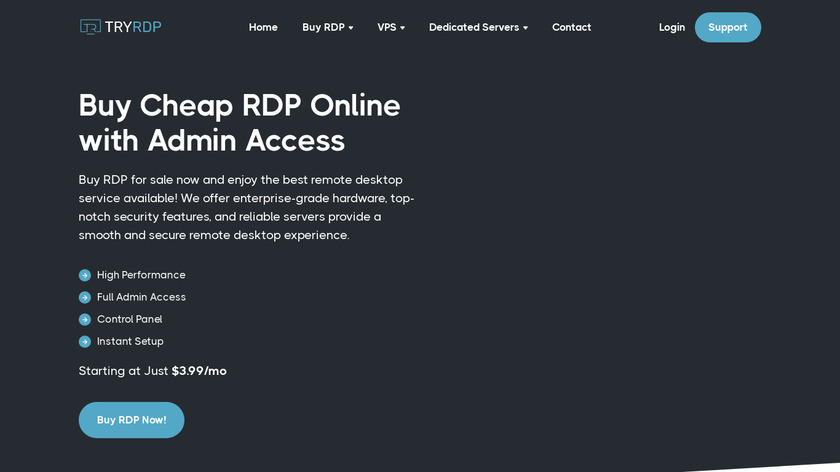 TryRDP Landing Page