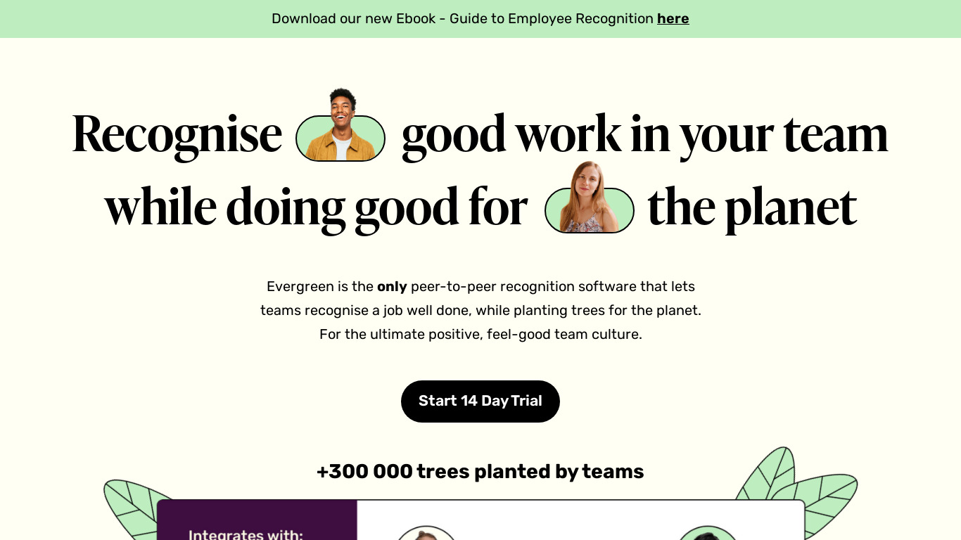 Evergreen.so Landing page