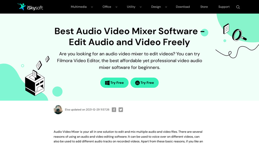 Audio Video Editor and Mixer Landing Page