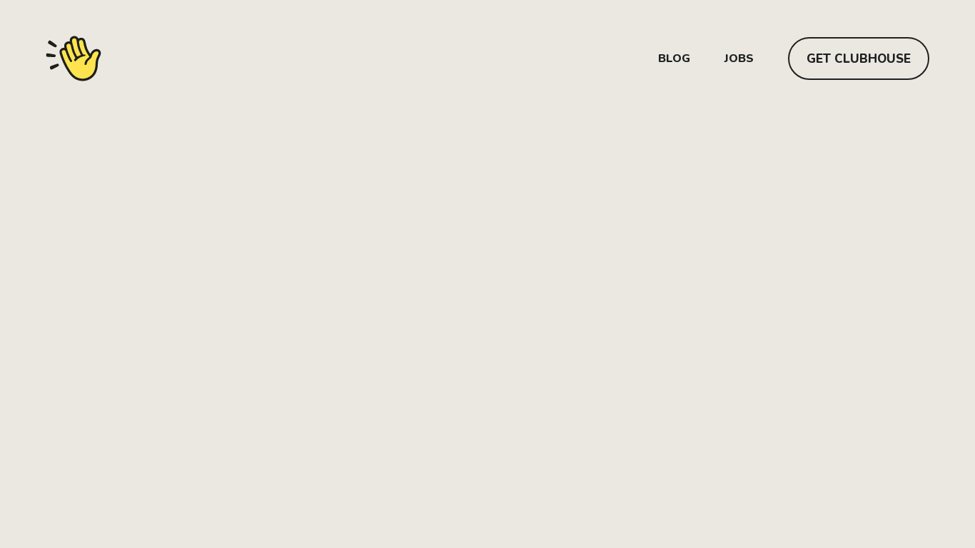 Clubhouse: Drop-in audio Landing page