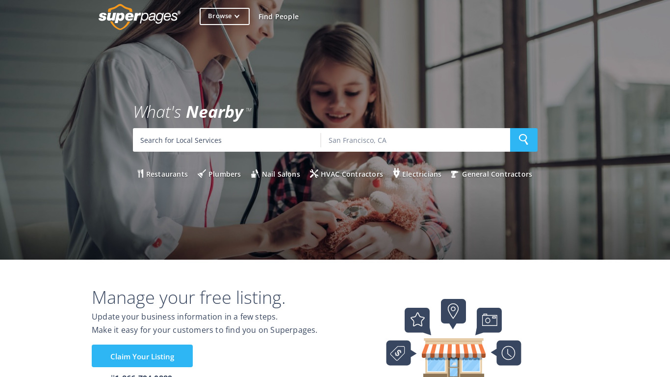 Superpages Landing page