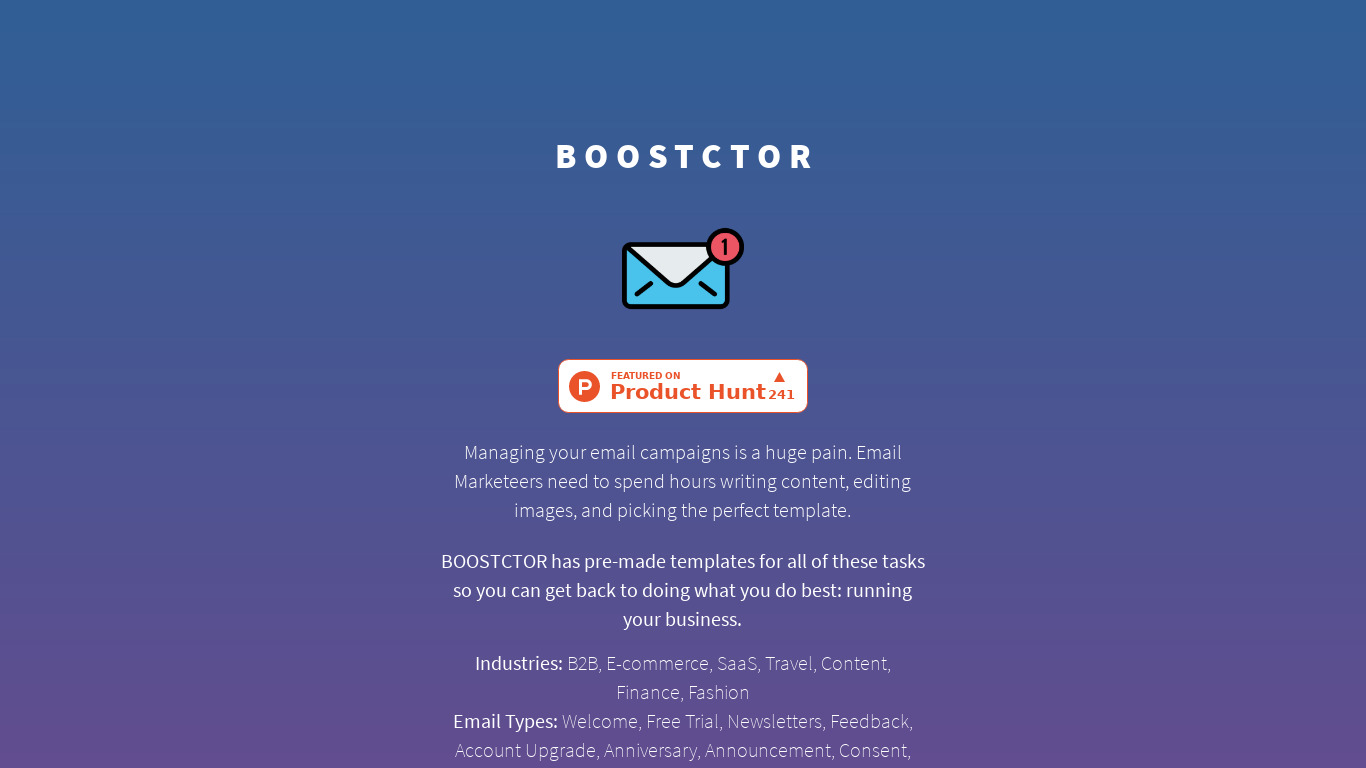 Boost CTOR Landing page