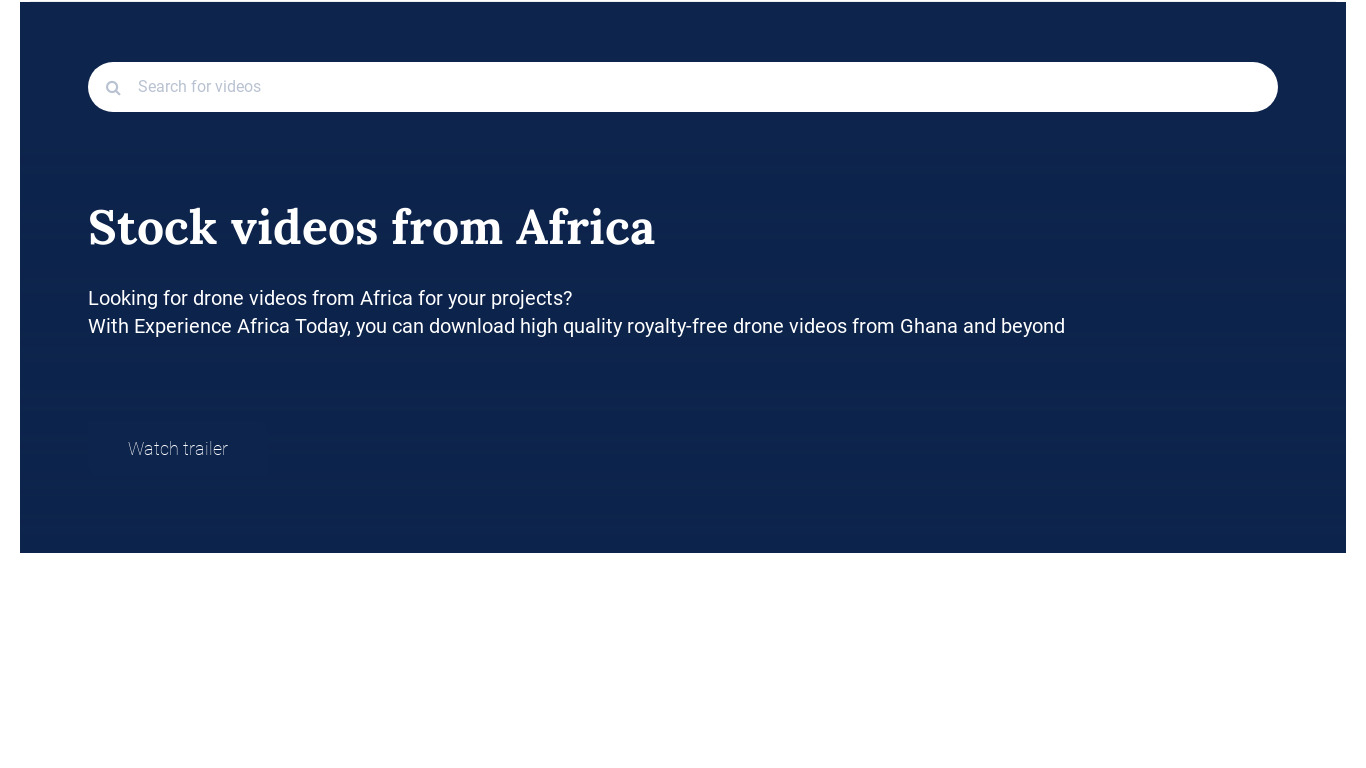 Experience Africa Today Landing page