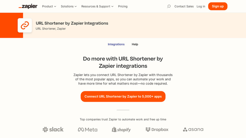 Zapier URL Shortener Landing Page