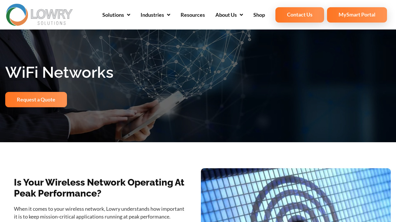 Lowrysolutions Wifi Networks Landing page