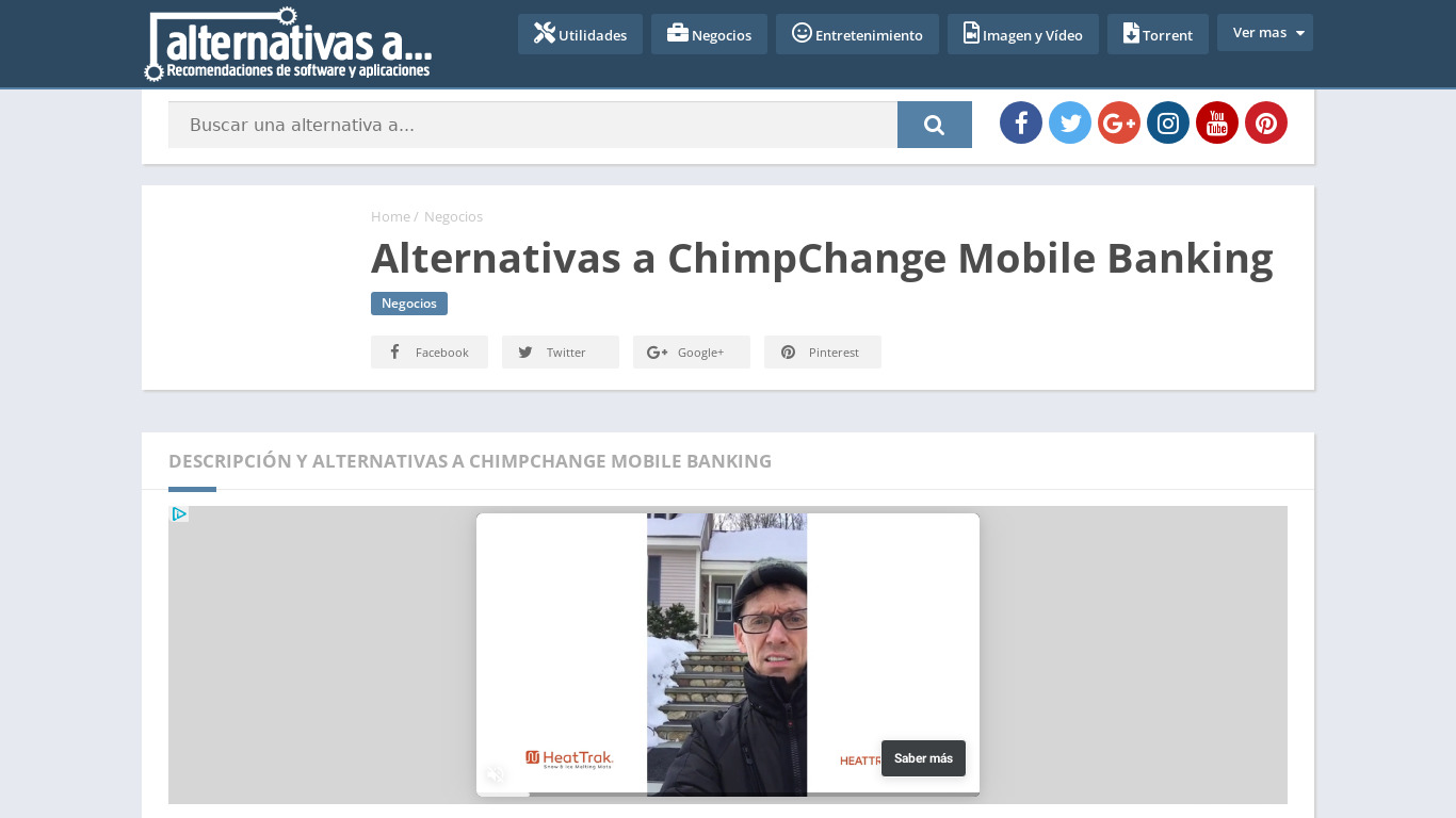 ChimpChange Mobile Banking Landing page