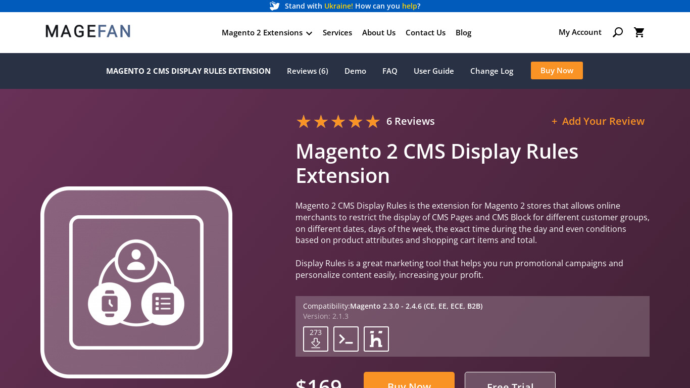 Magefan Magento 2 CMS Display Landing page