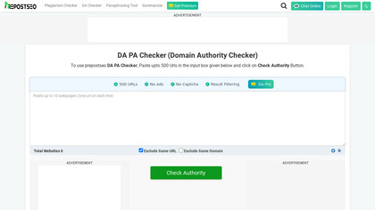 PrePostSEO Domain Authority Checker image