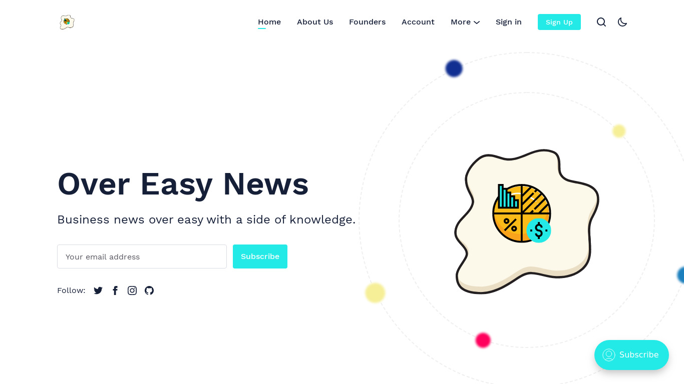 Over Easy News Landing page