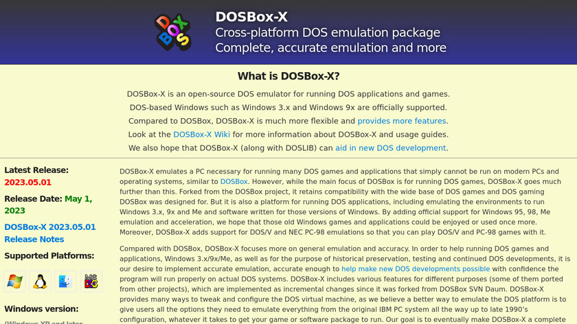 DOSBox-X Landing Page