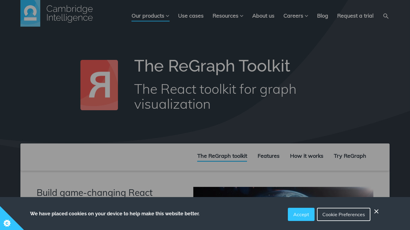 ReGraph by Cambridge Intelligence Landing page
