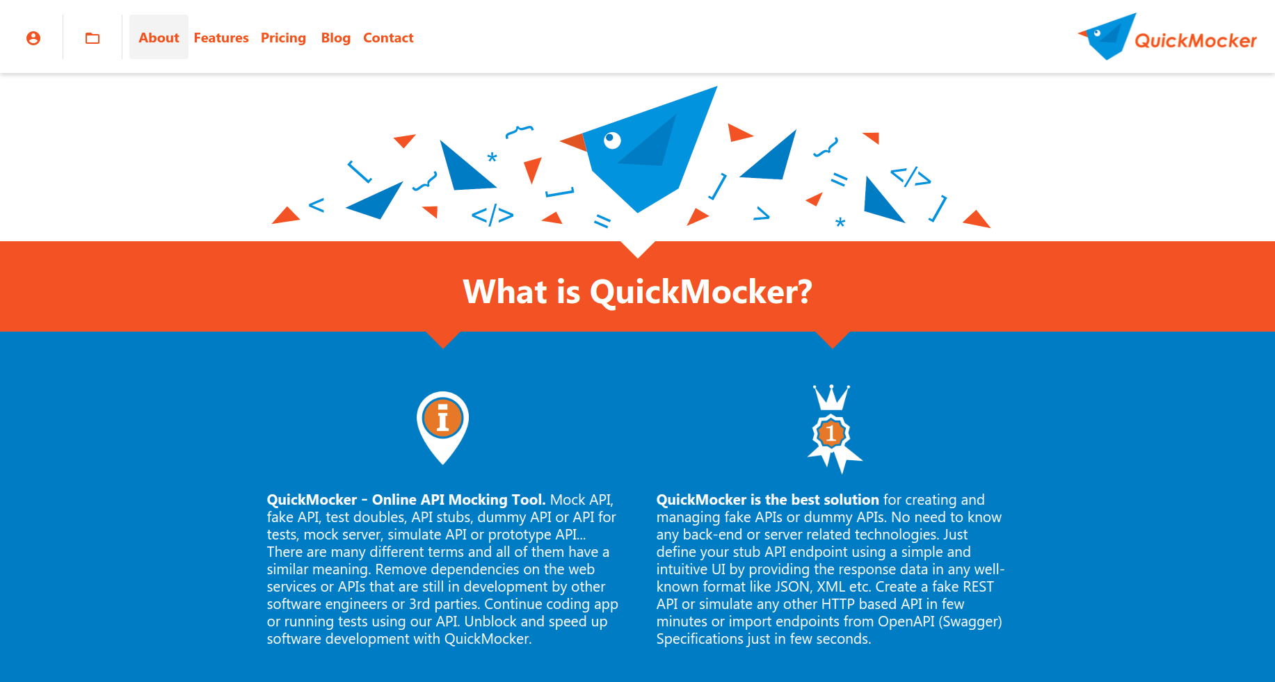 QuickMocker Landing page
