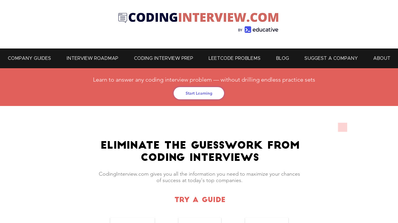 CodingInterview Landing page