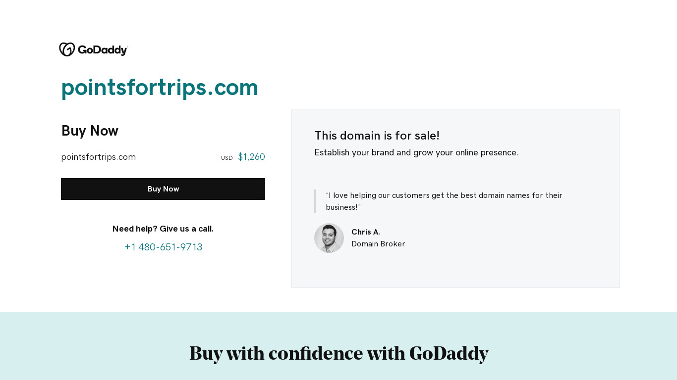 PointsForTrips.com Landing page