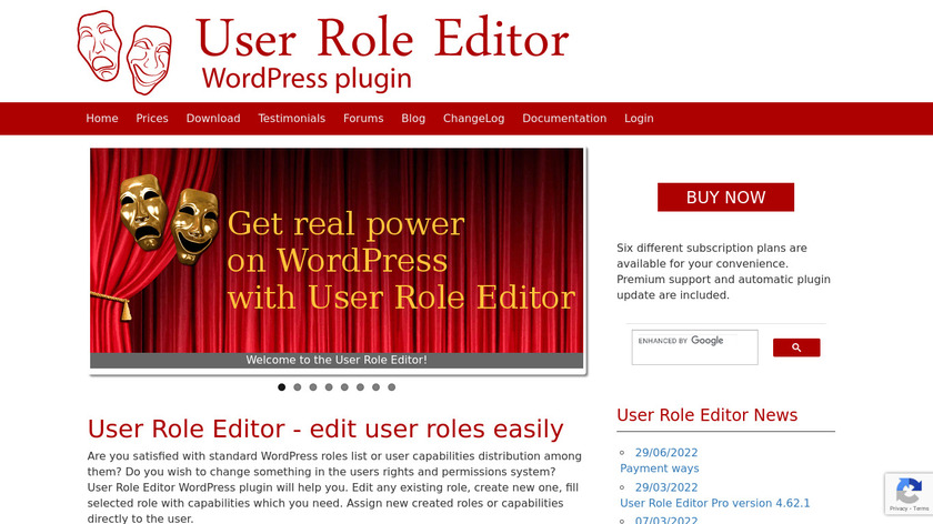 User Role Editor Landing Page
