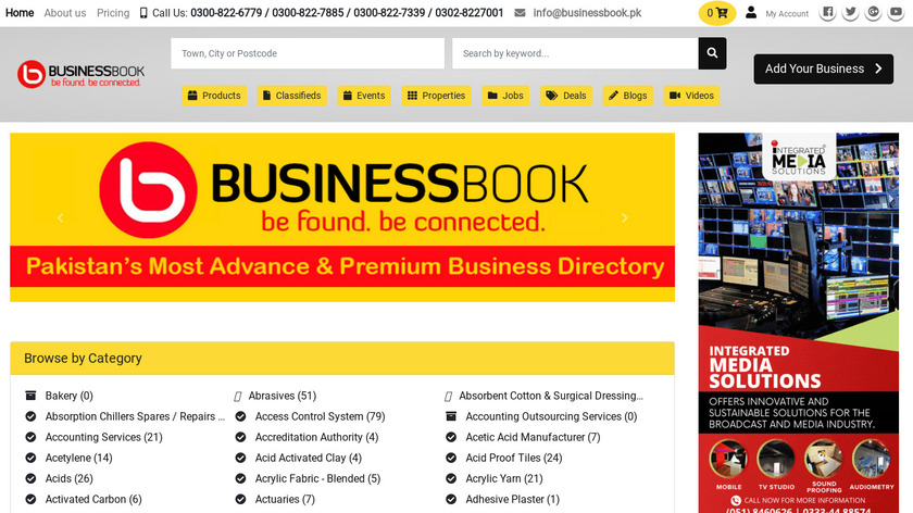 Businessbook.pk Landing Page