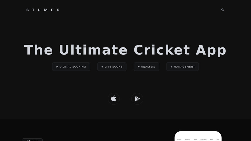 STUMPS – The Cricket Scorer Landing Page