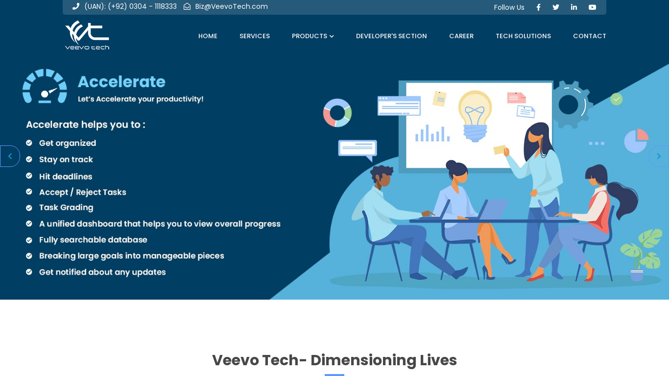 Veevo Tech Landing page