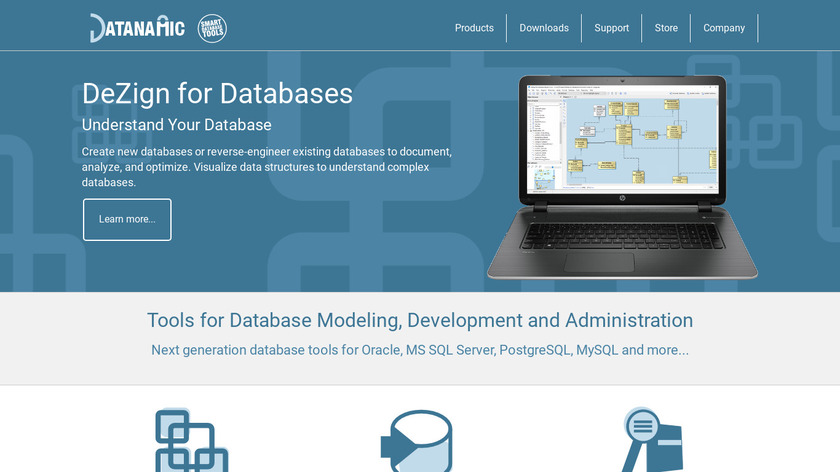 Datanamic Data Modeling Landing Page