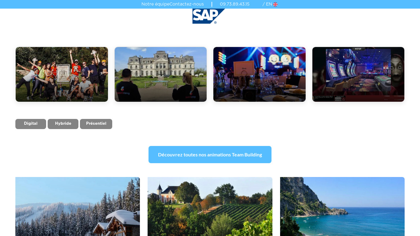 Boomrang Events Landing page
