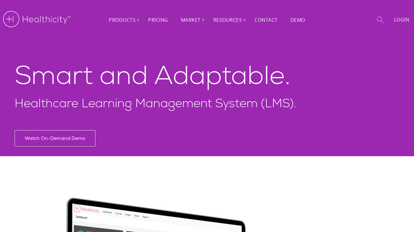 Healthicity LMS Landing Page