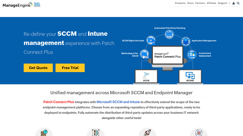 ManageEngine Patch Connect Plus Landing Page