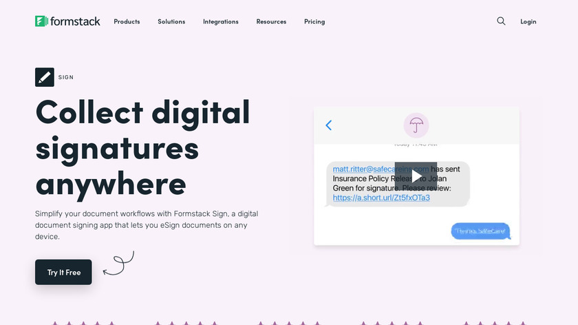 Formstack Sign Landing Page