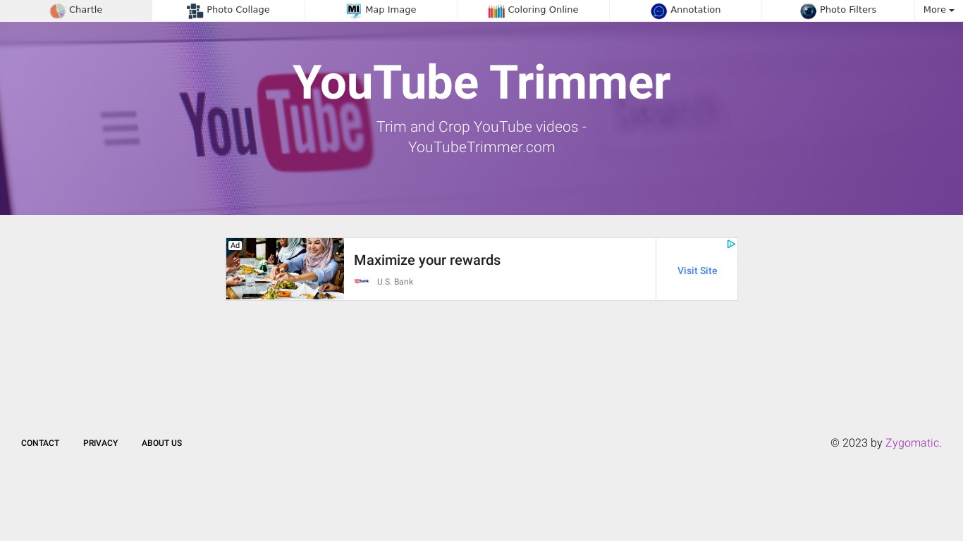 Youtube Trimmer Landing page