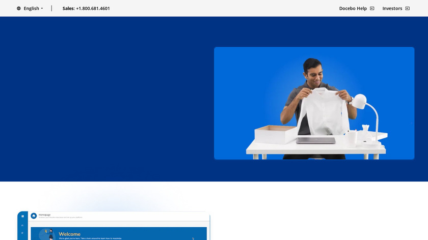 Docebo LMS Healthcare Landing Page