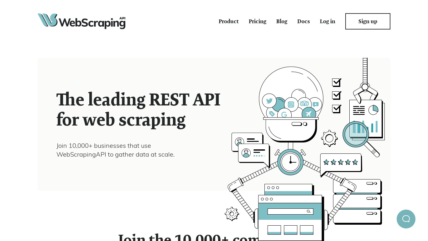 WebScrapingAPI Landing page