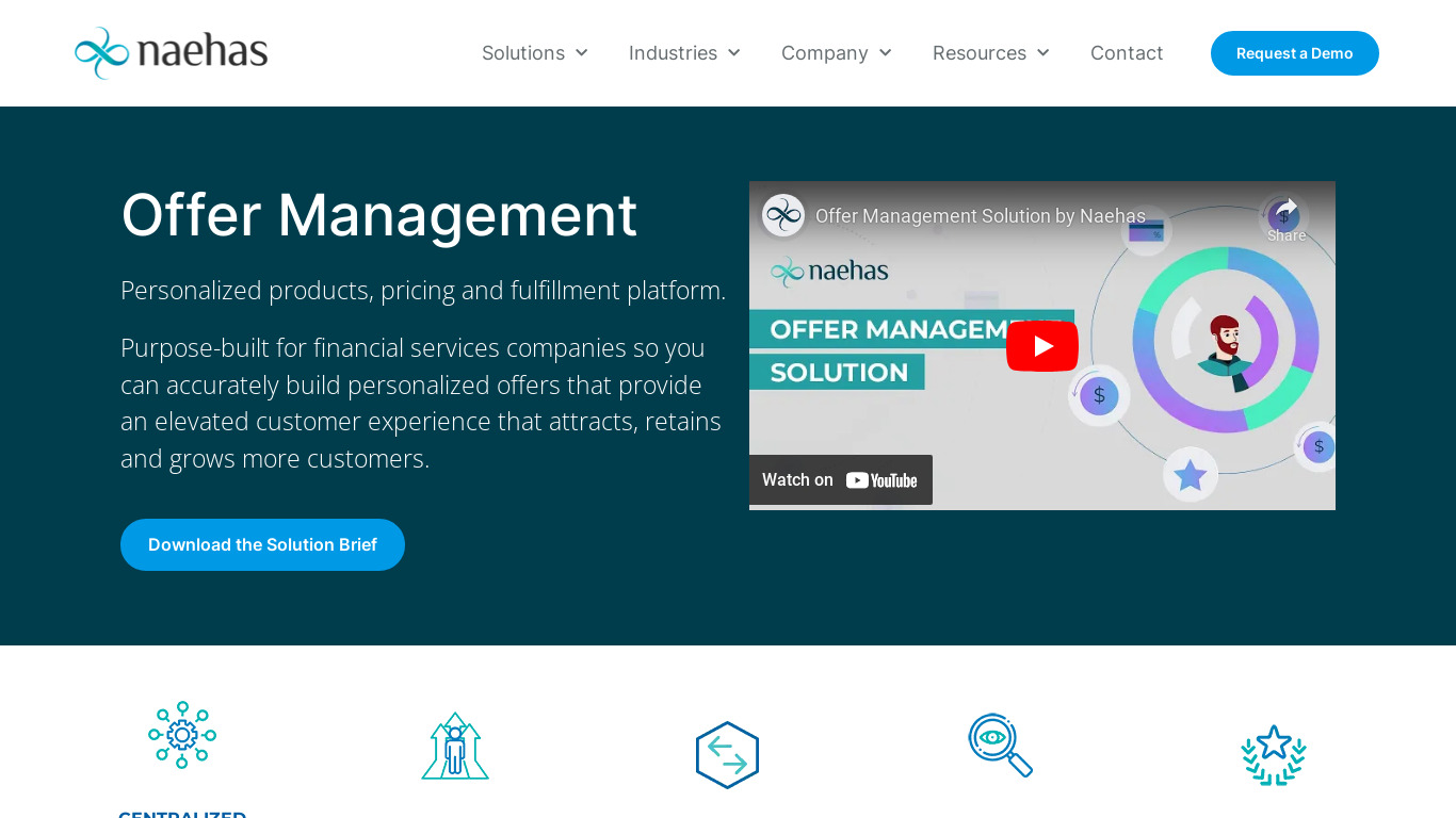 Naehas Offer Management Landing page