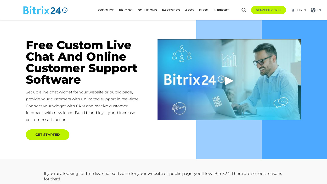 Bitrix24 Live Chat Landing page