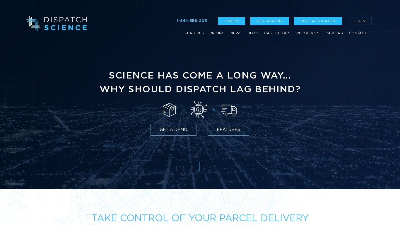 Dispatch Science Landing page