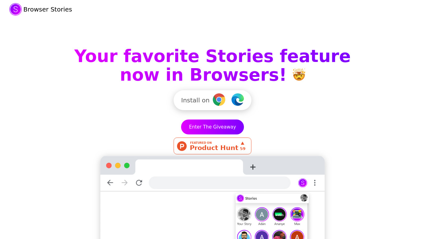 Browser Stories Landing page