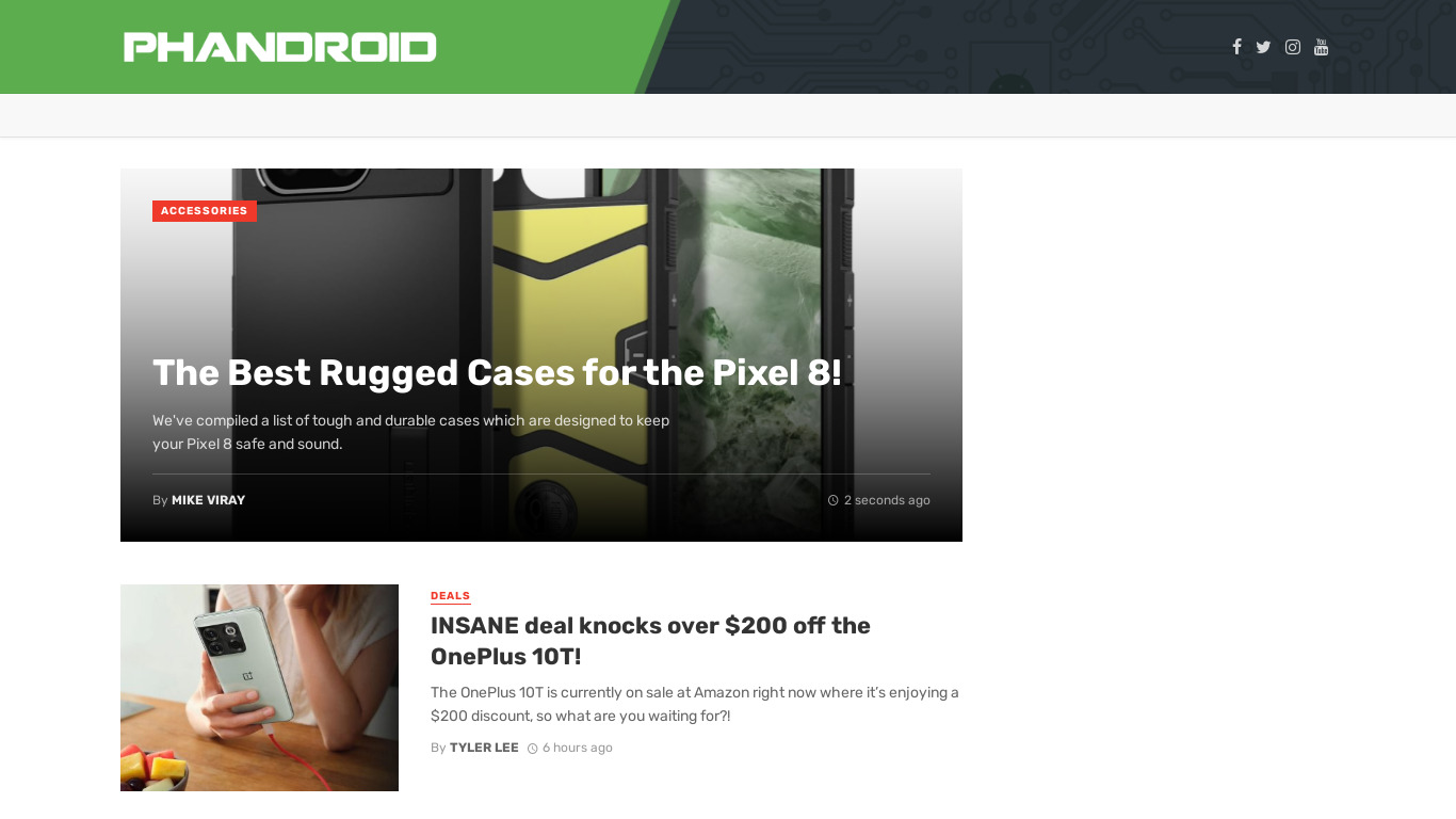 Phandroid Landing page